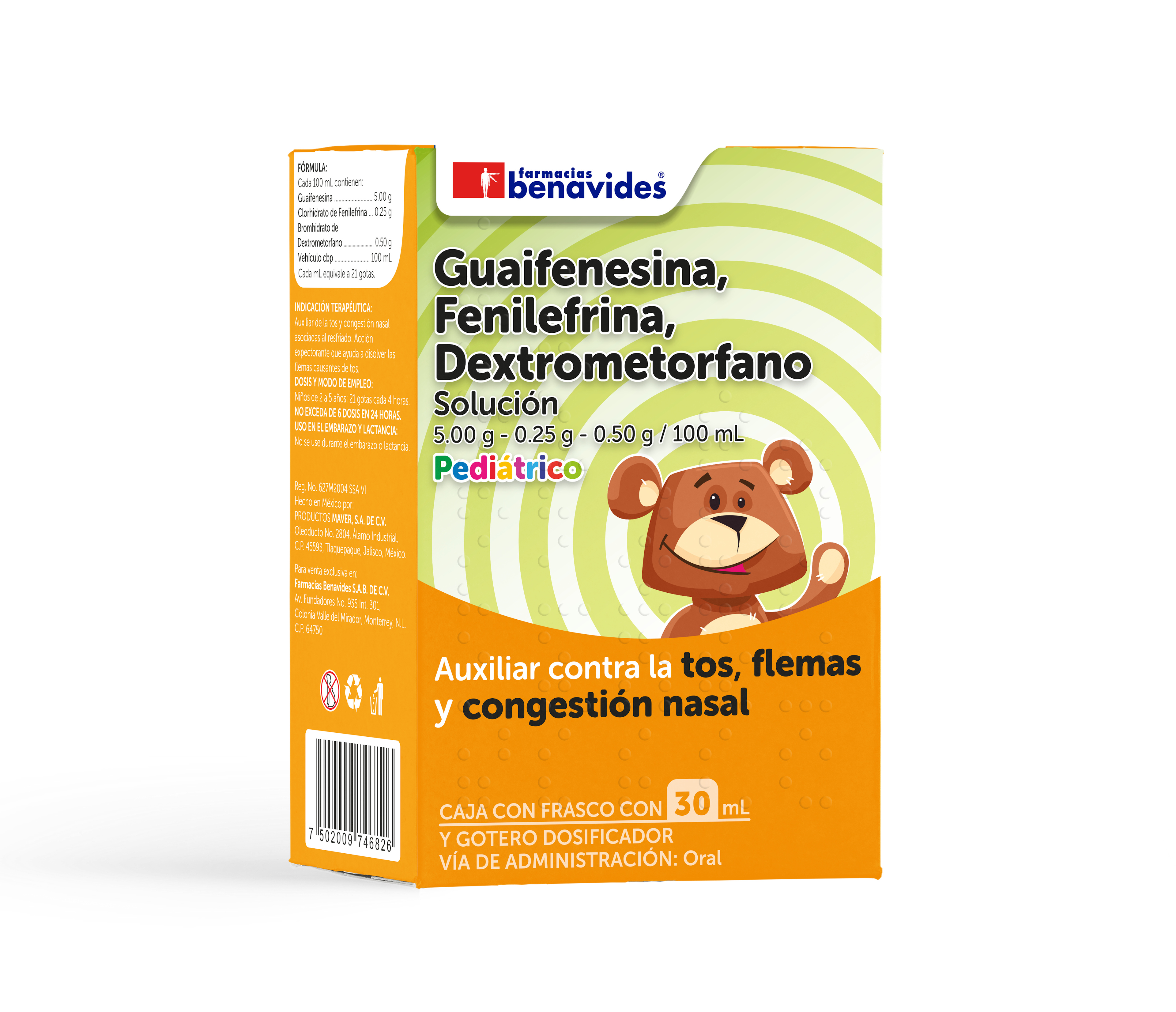 Guaifenesina, Fenilefrina, Dextrometrorfano Pediátrico