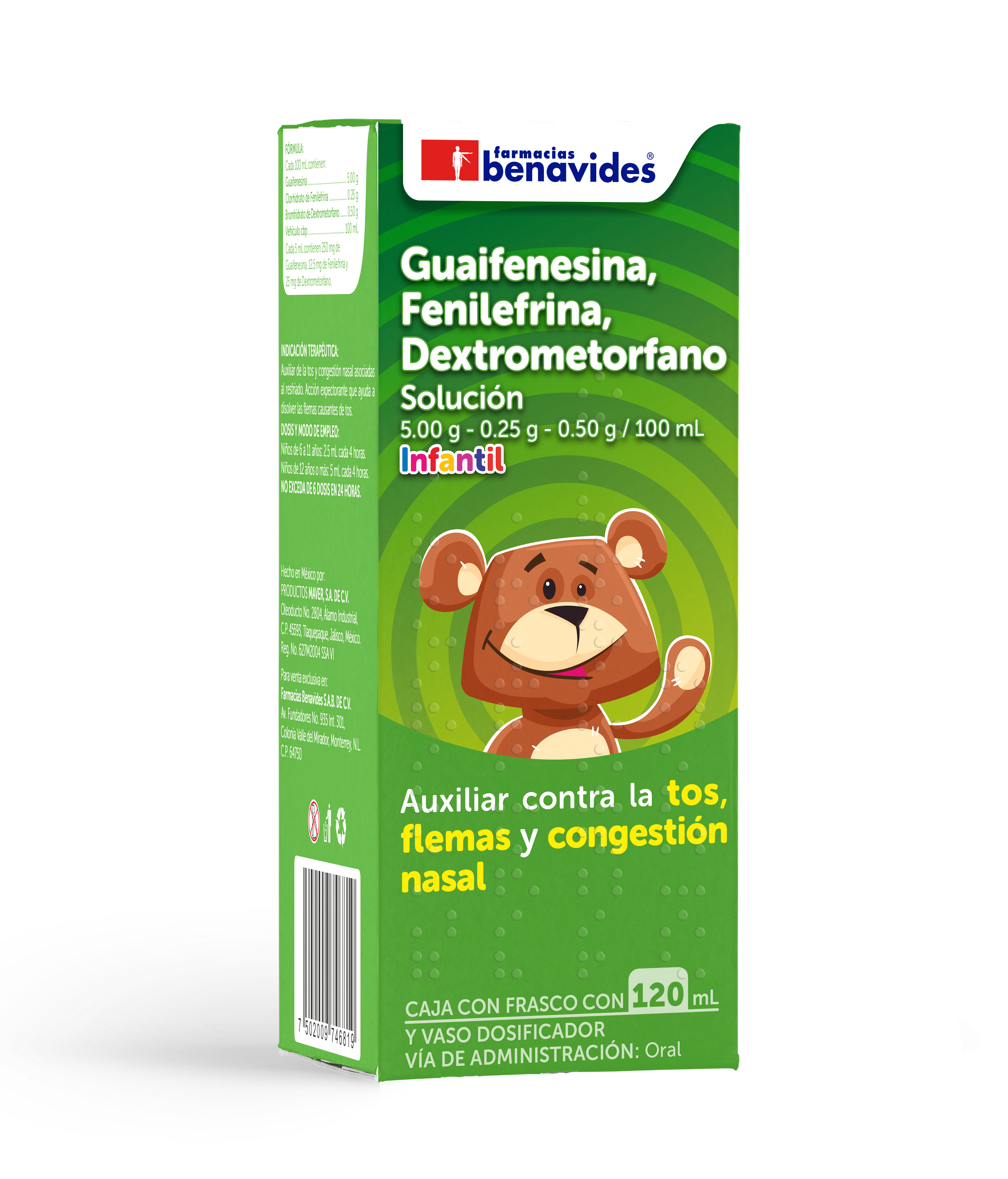 Guaifenesina, Fenilefrina, Dextrometrorfano Infantil